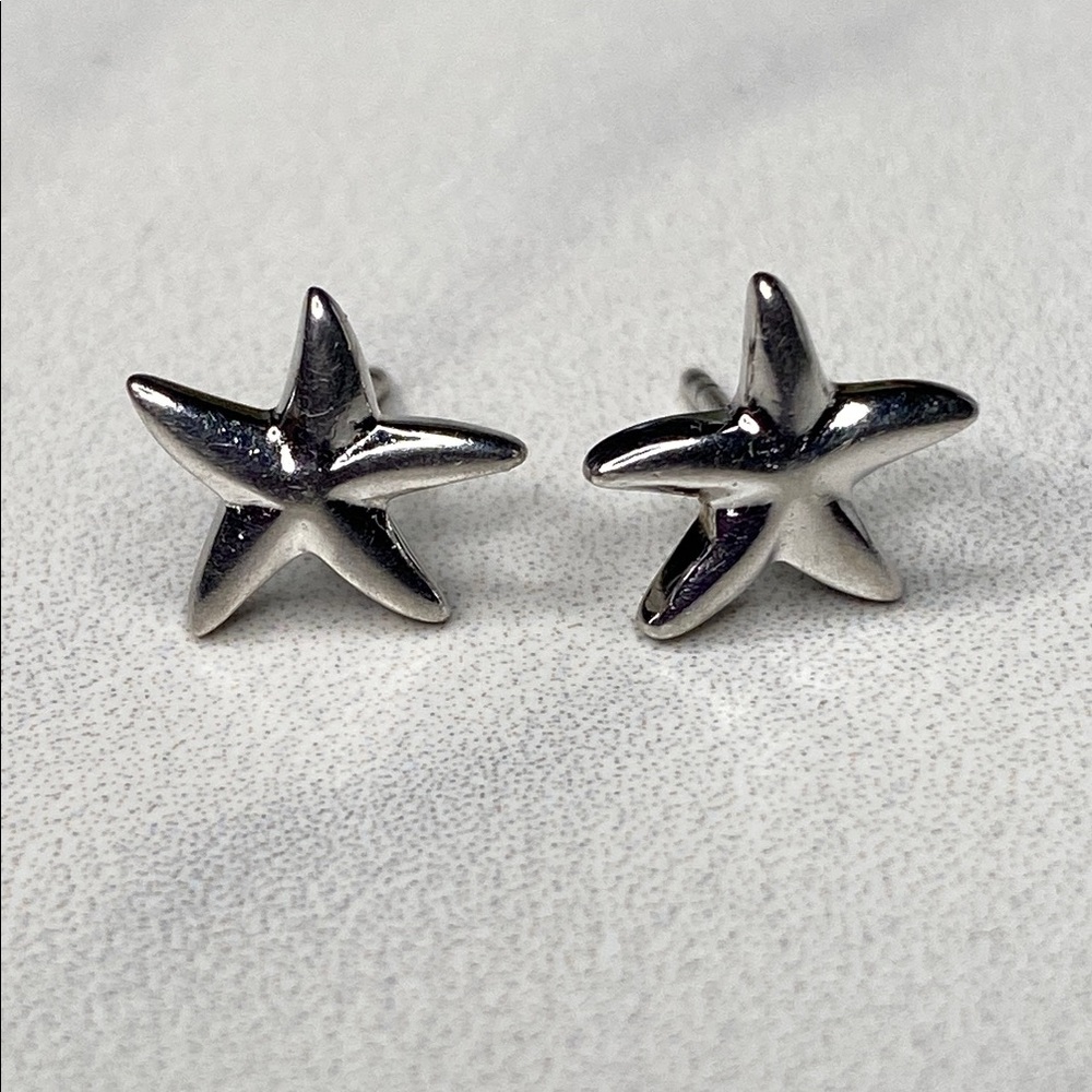 Sterling Silver Starfish Earrings 925